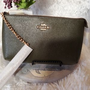 Coach Large Chain Wristlet in Canteen Green